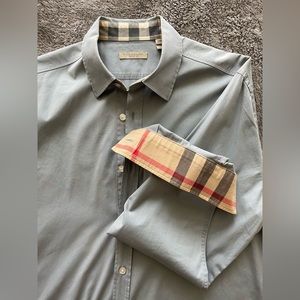 Men’s Burberry Brit Dress Shirt - Size Large - Gray Blue